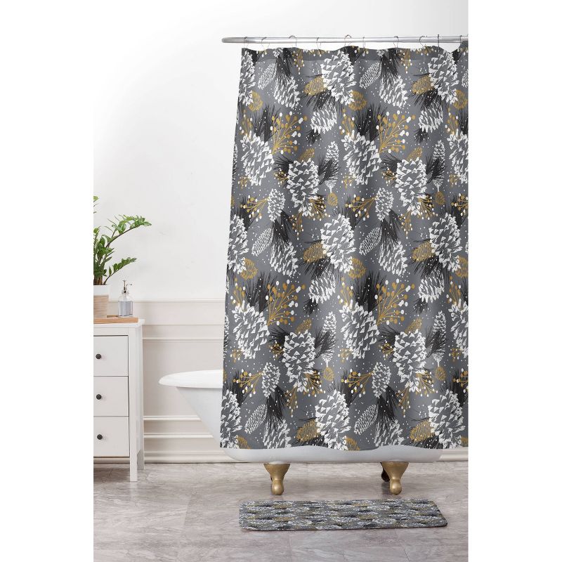 Heather Dutton Festive Forest Christmas Shower Curtain Gray - Deny Designs, 4 of 5