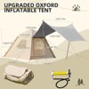 EROMMY 1-2 Person Canvas Bell Tent, Blow Up Tent with Hand Pump, Easy Setup with Stove Jack –7.5x7.5x5.6ft - 3 of 4