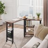 Garvee 360¡ã Rotating Side Table - Swivel End Table with Charging Station, Storage Bag & 6 Locking Wheels, for Sofa/Bedroom, Easy Move - 2 of 4