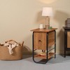 FONTOI End Tables Natural Cherry Finish Side Table Coffee Table Living Furniture Sofa Table Narrow Night Stand for Home Office, Brown, 15.5"*23.5"*36" - 2 of 4