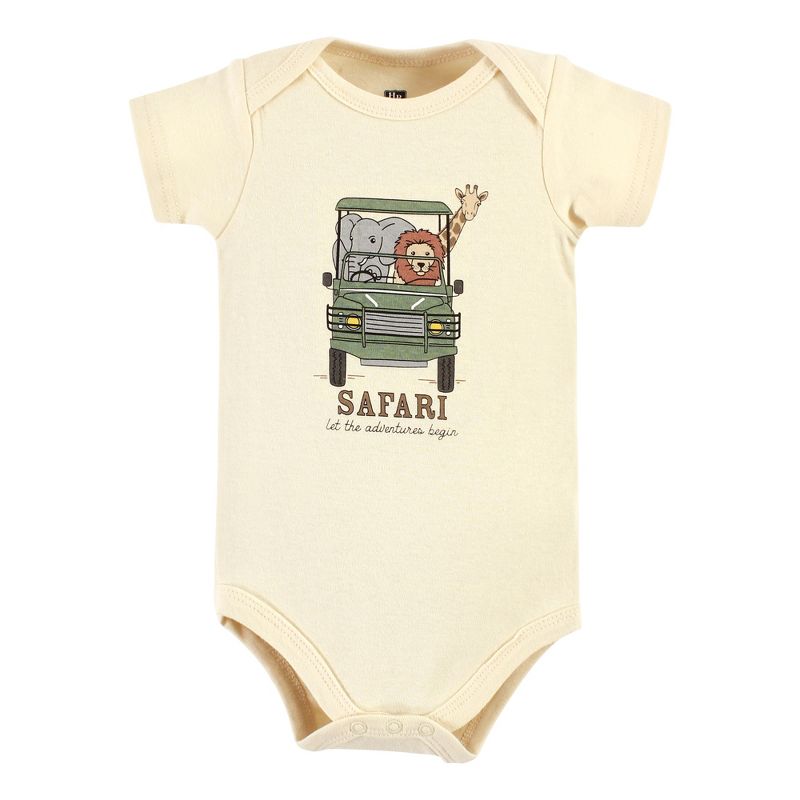 Hudson Baby Cotton Bodysuits, Going On Safari 3-Pack, 3 of 6