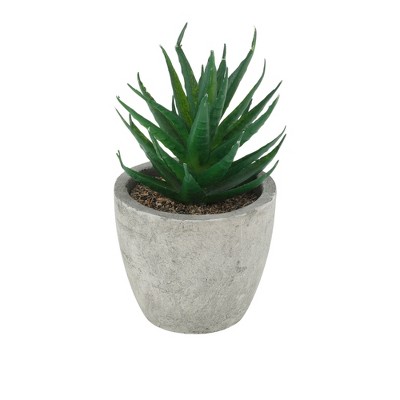 Unique Bargains Artificial Plants Mini Spotted Aloe-Vera in Pulp Plastic Green 2.76"x2.76"x4.33" 1 Pc