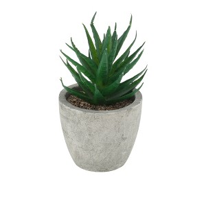 Unique Bargains Artificial Plants Mini Spotted Aloe-Vera in Pulp Plastic Green 2.76"x2.76"x4.33" 1 Pc - 1 of 4