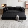 78.7-Inch Chenille Convertible Sleeper Sofa Bed with Cylindrical Pillow & Side Pocket for Living Room/Bedroom - 3 of 4