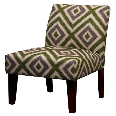 Avington Upholstered Slipper Chair Gray/Green Diamond Velvet - Threshold&#8482;