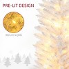 ChicFurnit Artificial Trees 8FT Slim Christmas Tree Stands Pencil Christmas Tree Holiday Decorate Tree for Home Party, White, 21.8"*21.8"*94.5" - 4 of 4