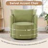 360° Swivel Chair, 29.9"W Accent Barrel Armchair, Ergonomic Upholstered Sofa Chair with Curved Design for Living Room - ModernLuxe - 4 of 4