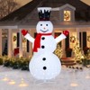 Tangkula 6FT Lighted Christmas Snowman Pop-up Snowman Figure w/200 Lights Red Scarf Black Hat Ground Stakes Zip Ties Collapsible Faux Light up Snowman - 2 of 4