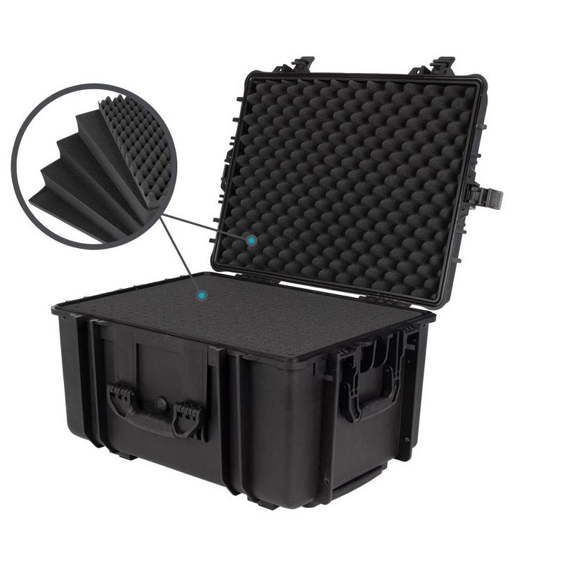 Monoprice Weatherproof Hard Case - 26" x 20" x 14" With Wheels and Customizable Foam, IP67 Level Dust And Water Protection, 5 of 7