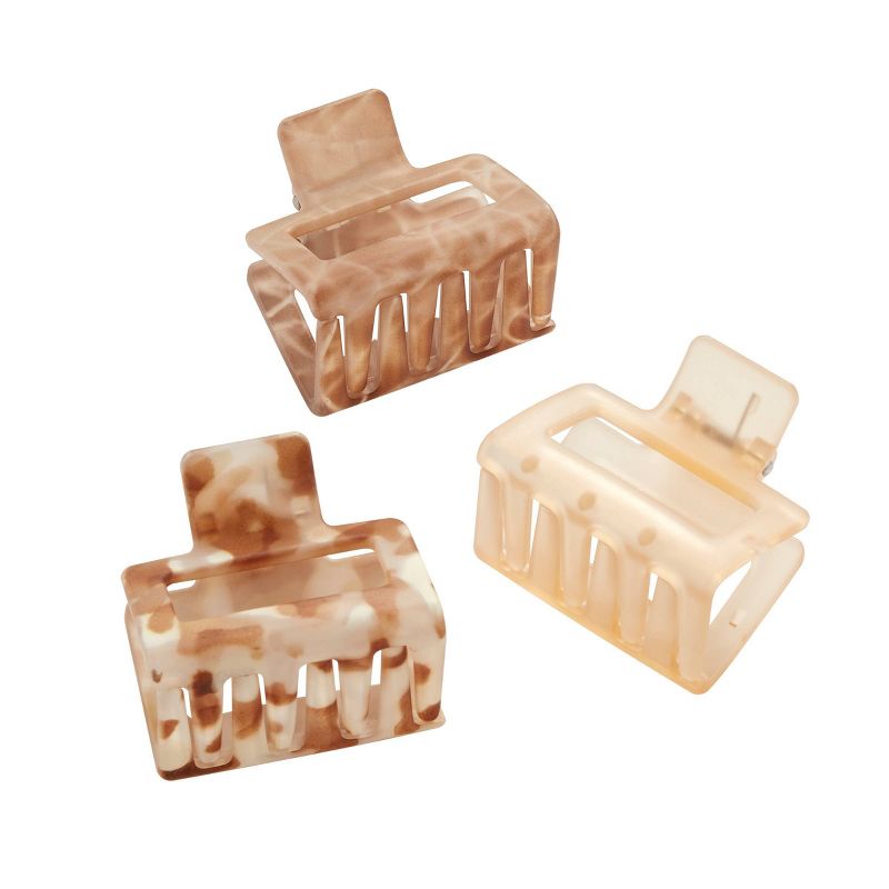 sc&#252;nci Recycled Rectangular Open Center Claw Clips - Neutral - All Hair - 3pk, 5 of 6