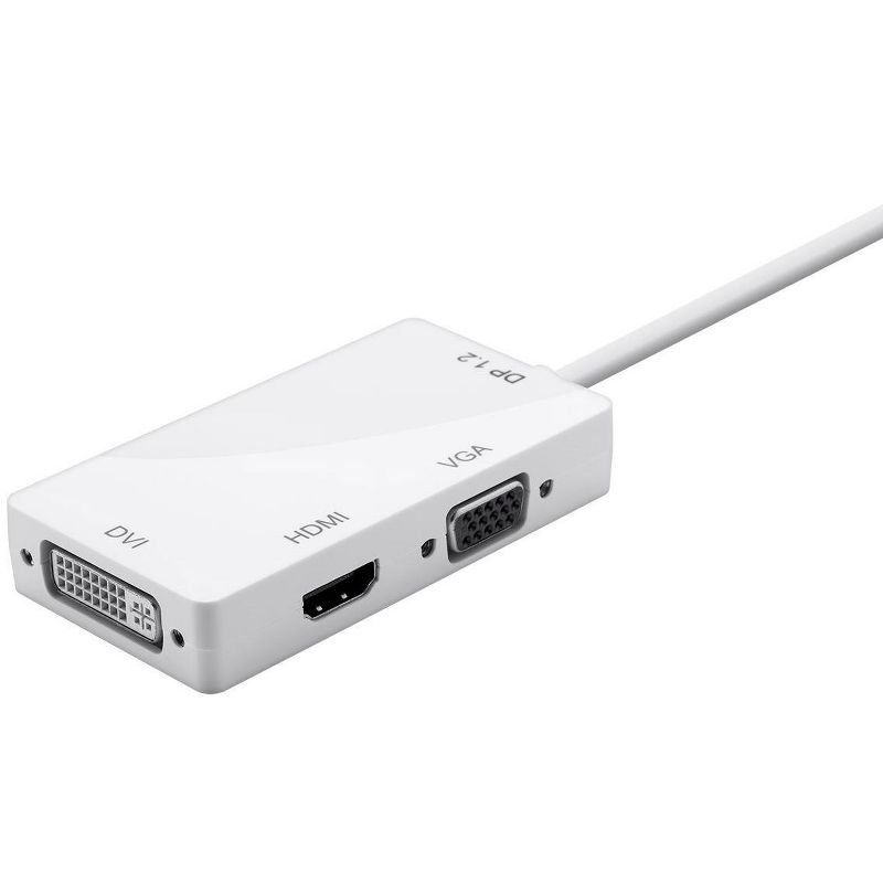 Monoprice DisplayPort 1.2a to 4K HDMI, Dual Link DVI, and VGA Passive Adapter, White, 3 of 5
