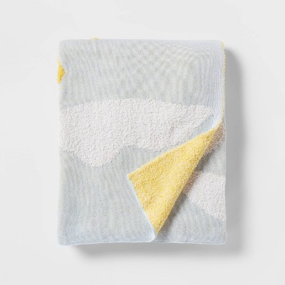 Image of 48"x58" Knit Kids' Throw Sunshine Blue - Pillowfort™