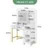 Jojoka Vanity Desk with LED Mirror and Built-in Charging Station, Bedroom Makeup Table with Drawers & Shelves, White - 2 of 4