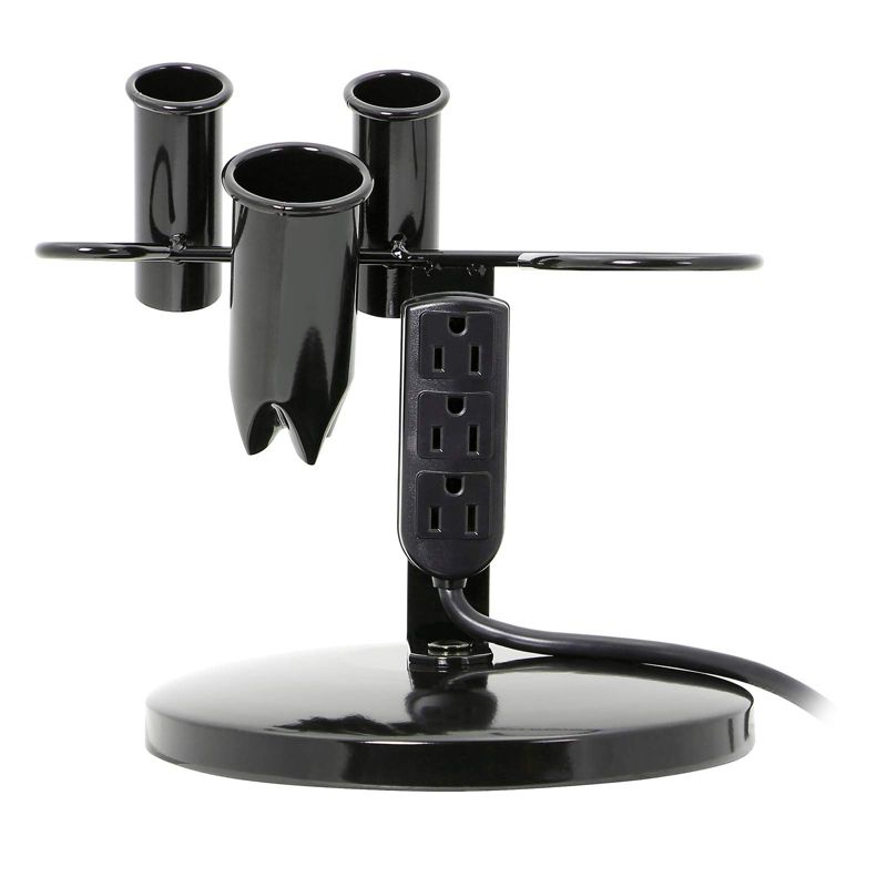 Saloniture Tabletop Blow Dryer, Hair Iron Holder and Appliance Stand with 3 Outlets, Black, 2 of 4