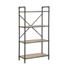 QingMoon 3-Tier Industrial-Style Bookshelf, Open Storage Rack, Display Stand with Metal Frame and Wooden Shelves for Office and Living Room - 3 of 4