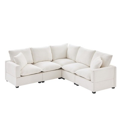NicBex Chenille Sectional Couches L Shape Modular Sofa with 2 Pillows for Living Room and Apartment