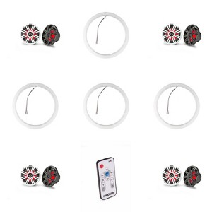 Kicker ( 4 Pair ) 45KM84L 8" LED Marine Speakers & 47KLSR8 8-Inch LED Spacer Rings & LED Remote Bundle - 1 of 4