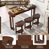 4-Piece Bar Height Dining Set with Counter Height Table and 3 PU Upholstered Bar Stools - 3 of 4