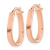 Black Bow Jewelry 3mm U Shape Hoop Earrings in 14k Rose Gold, 19mm (3/4 Inch) - 2 of 4