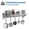 Whizmax Metal Storage Rack with Backplash for Kitchen,12" x 24" Stainless Steel Wall Mount Shelf with 5 Hooks - 2 of 4