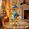 LuxenHome Snowman Plastic Ribbon Holiday Decoration with Battery Operated Lights Brown - 3 of 4