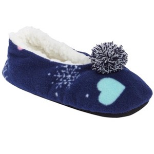 Dreams & Co. Women's Plus Size  Pom Pom Slipper - 1 of 4