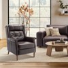 COLAMY Mid-Century Faux Leather Recliner Armchair – Tufted Pushback Lounge Chair for Living Room, Bedroom, or Reading Nook - 3 of 4