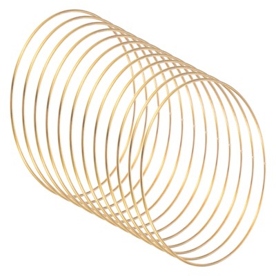 Unique Bargains Metal Electroplating Macrame Crafting Crafts Hoop 12 Pcs