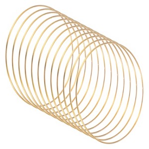 Unique Bargains Metal Electroplating Macrame Crafting Crafts Hoop 12 Pcs - 1 of 4
