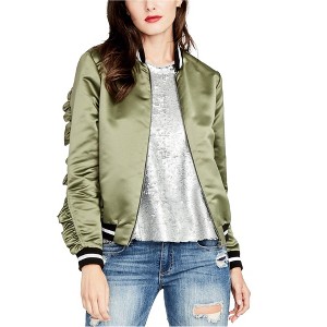 Rachel Roy Womens Ruffled Bomber Jacket - 1 of 1