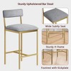 Bar Stools Set of 2/4, Kitchen Bar Stools with Footrest, PU Upholstered Counter Height Barstools, Bar Chairs with Back for Kitchen Island - 4 of 4