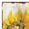 HomeRoots 36" Brown Green And Yellow Solid Wood Sunflowers Porch Sign - 4 of 4
