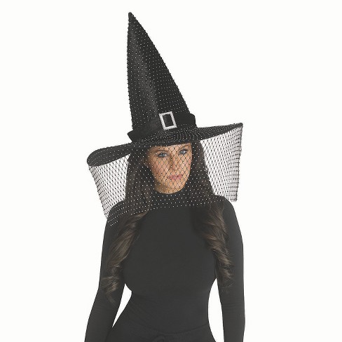 Fun World Womens Witch Hat with Bling Buckle - Size One Size Fits Most - Black - image 1 of 1