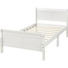 Streamdale Wood Platform Bed Twin Bed Frame Mattress Foundation Sleigh Bed White - 4 of 4