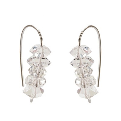 Herkimer Diamond Threader Earrings