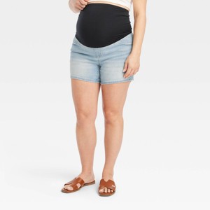 Over Belly Midi Maternity Jean Shorts - Isabel Maternity by Ingrid & Isabel™ - 1 of 4