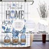 LunaLulinlk Home Sweet Home Blue Hydrangea Polyester Shower Curtain - 3 of 4