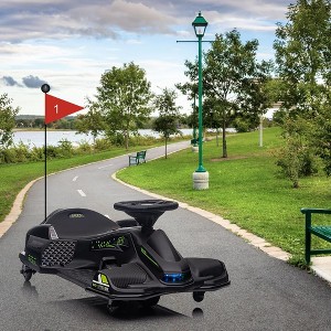 12V Kids Ride On Drift Car, Electric Go-Kart with 7AH 45W Motor, Variable Speed Up to 5 Mph, Built-in Music, Colorful Tail Led Lights, USB - 1 of 4