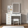 DOMETOUR Newly designed smart mirror dressing table with drawers and storage cabinet, dressing table with dressing pad for bedroom, dressing room - 3 of 4