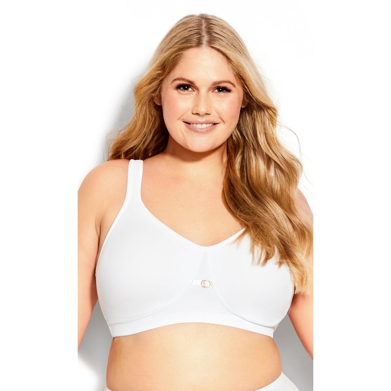 Women's Plus Size Soft Caress Bra - white | AVENUE, 1 of 3