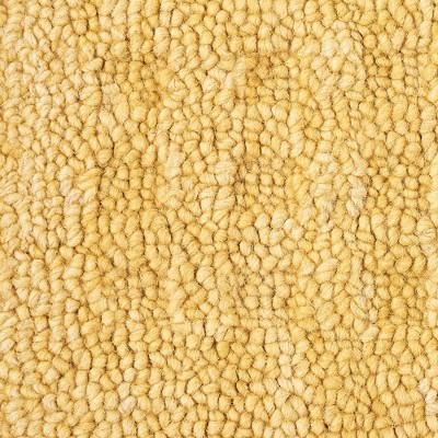 Handmade Gold Rectangular Wool Area Rug 45" x 7"