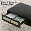 FURNIinspire Coffee Tables Modern Wooden Rectangular Coffee Table, Center Table With Rattan Door Drawer For Living Room, Black, 23.2"*47.2"*17.7" - 4 of 4