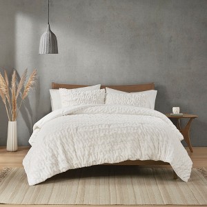 3Pcs Comforter Set, Cozy Solid Bedding Set, Microfiber Bed Comforter - 1 of 4