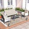 XINGHANZHENXUAN Blue 4-Piece Patio Dining Set, Rust-Resistant Outdoor Furniture with Comfortable Seating and Modern Design - 2 of 4