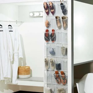 Racxily (2 pack) 26-Pocket Clear PEVA Hanging Shoe Organizer - 1 of 4