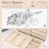 Luxury 5-Drawer Acrylic Jewelry Box with Velvet Lining, Stackable Organizer for Earrings, Necklaces & Bracelets, Beige - 4 of 4