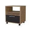 PAGED High Gloss Nightstand Modern Side Table with 2 Storage Drawers and Metal Handles, Bedside Cabinet for Bedroom, Living Room - 4 of 4