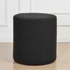 KINWELL Round Upholstered Pouf Ottoman Footrest - 3 of 4