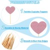 Unique Bargains Wedding Engagement Birthday Decoration Heart Shape Cupcake Toppers Picks 50 Pcs - 3 of 4