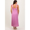 Pinkblush Mauve Textured Knit Shoulder Tie Maternity Midi Dress - 3 of 3